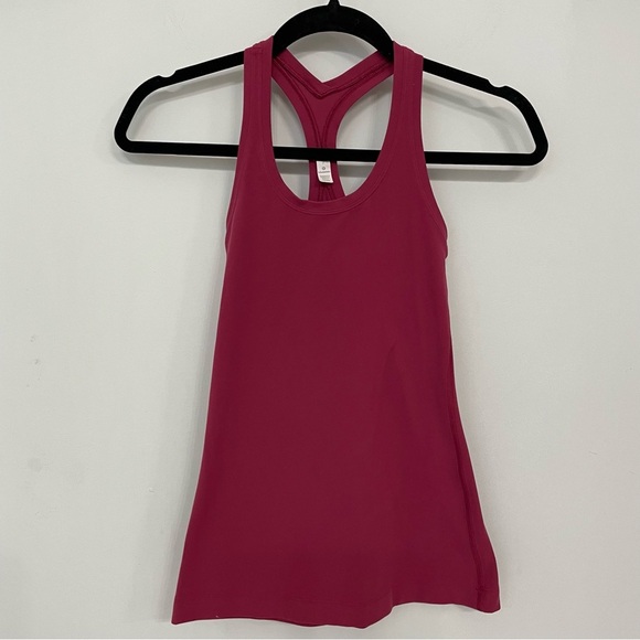 Lululemon Size 2 Fitted Racerback Tank Berry/Wine Dark Pink Color With Riptag S7 - Picture 4 of 5